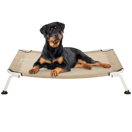 Veehoo Cooling Curved Elevated Dog Bed Beige Sales image1